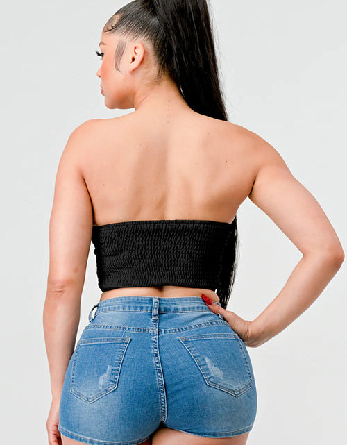 Load image into Gallery viewer, Luxe sweetheart ruffled drawstring lace bustier top
