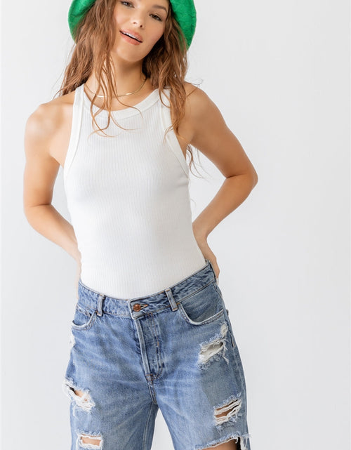 Load image into Gallery viewer, Ribbed V Strap Back Bodysuit
