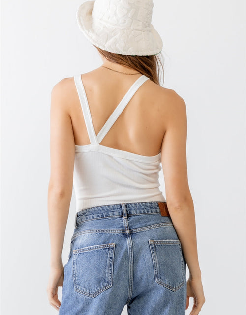 Load image into Gallery viewer, Ribbed V Strap Back Bodysuit
