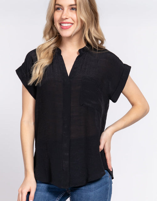 Load image into Gallery viewer, Dolman Slv Button Down Woven Top
