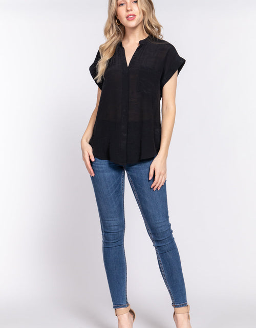 Load image into Gallery viewer, Dolman Slv Button Down Woven Top
