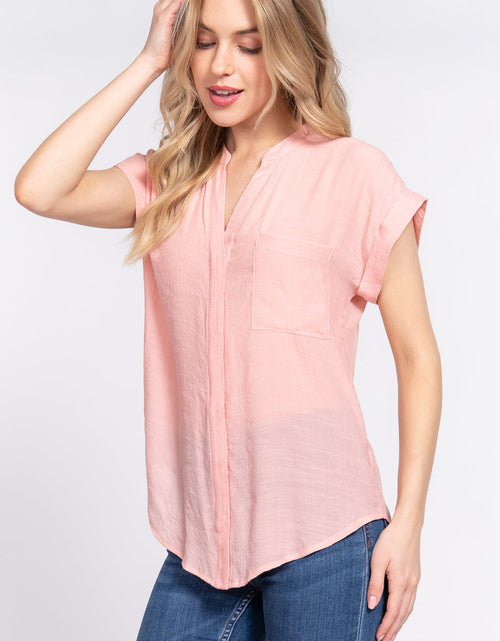 Load image into Gallery viewer, Dolman Slv Button Down Woven Top
