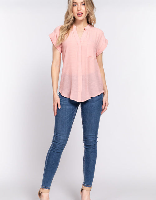 Load image into Gallery viewer, Dolman Slv Button Down Woven Top
