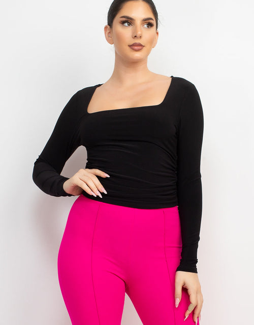 Load image into Gallery viewer, Side Ruched Square Neck Top
