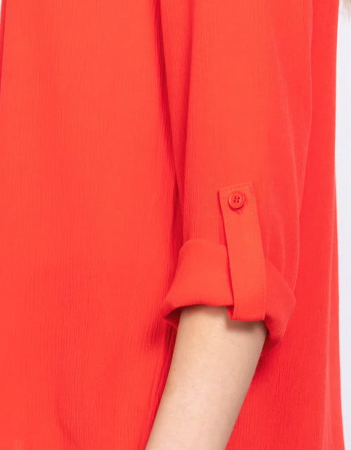 Load image into Gallery viewer, 3/4 Roll Up Slv Pleated Blouse
