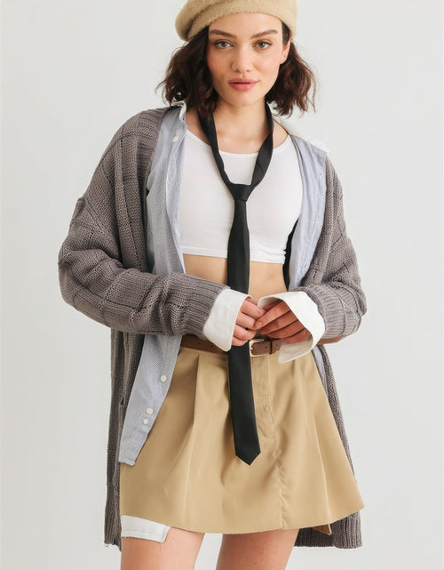 Load image into Gallery viewer, Knit Two Pocket Long Sleeve Open Front Cardigan
