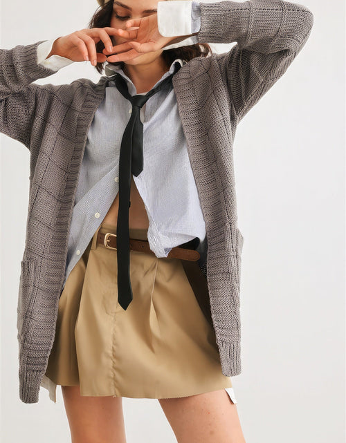 Load image into Gallery viewer, Knit Two Pocket Long Sleeve Open Front Cardigan
