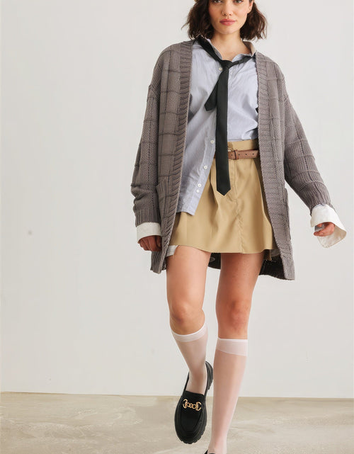 Load image into Gallery viewer, Knit Two Pocket Long Sleeve Open Front Cardigan
