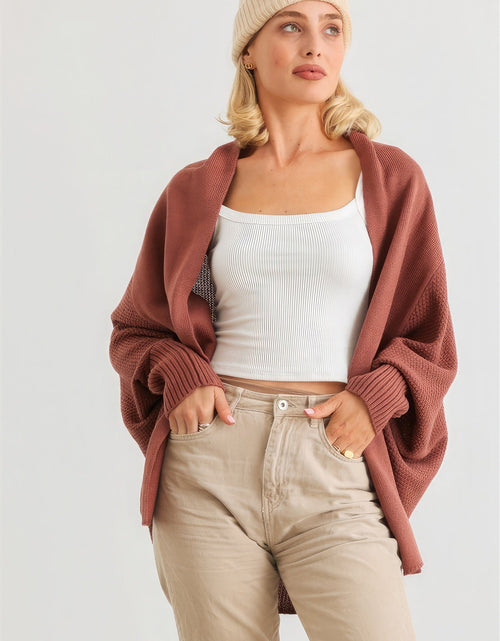 Load image into Gallery viewer, Batwing Sleeve Open Front Cardigan
