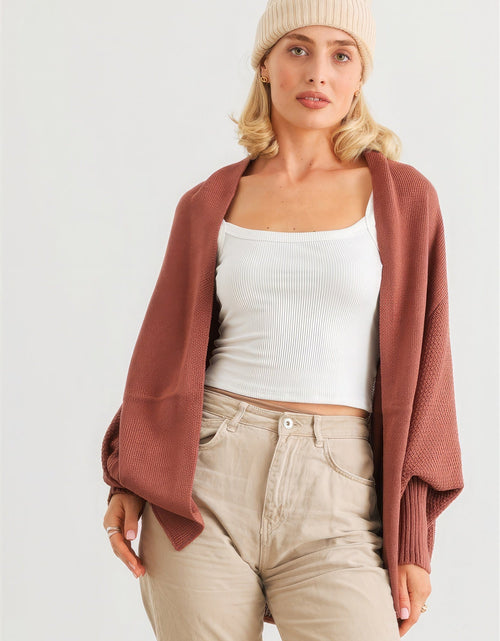 Load image into Gallery viewer, Batwing Sleeve Open Front Cardigan
