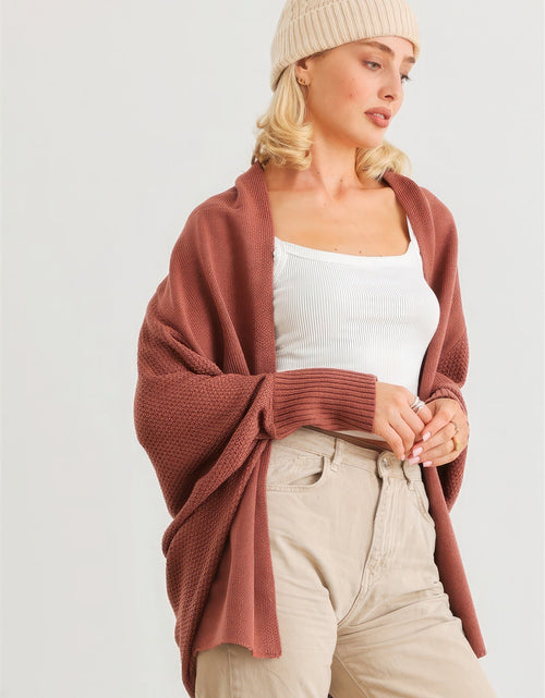 Load image into Gallery viewer, Batwing Sleeve Open Front Cardigan
