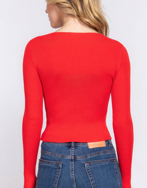 Load image into Gallery viewer, V-neck Shirring Tie Detail Sweater
