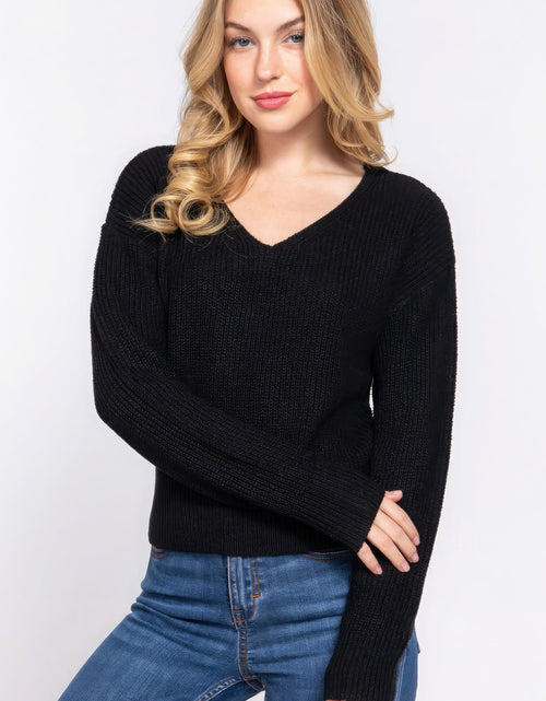 Load image into Gallery viewer, Dolman Slv Strappy Open Back Sweater
