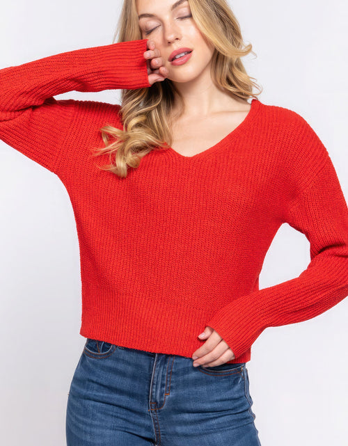 Load image into Gallery viewer, Dolman Slv Strappy Open Back Sweater

