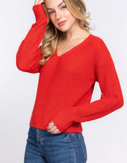 Load image into Gallery viewer, Dolman Slv Strappy Open Back Sweater

