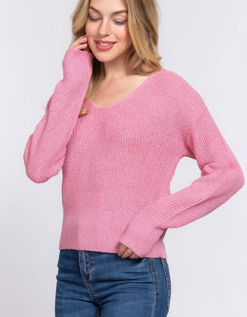 Load image into Gallery viewer, Dolman Slv Strappy Open Back Sweater

