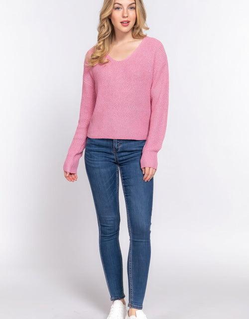 Load image into Gallery viewer, Dolman Slv Strappy Open Back Sweater
