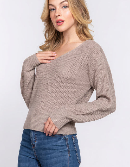 Load image into Gallery viewer, Dolman Slv Strappy Open Back Sweater
