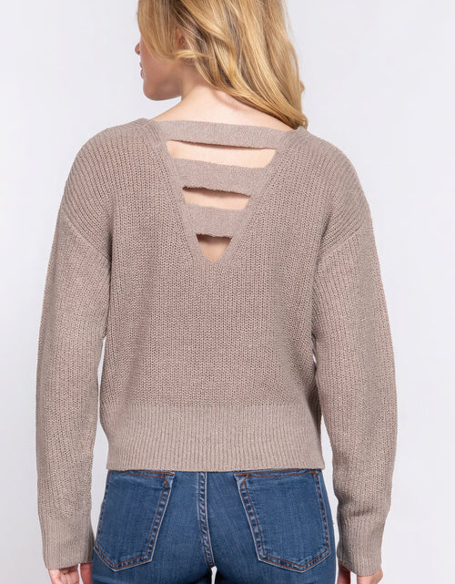 Load image into Gallery viewer, Dolman Slv Strappy Open Back Sweater

