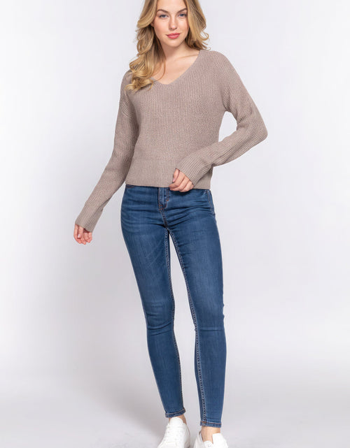 Load image into Gallery viewer, Dolman Slv Strappy Open Back Sweater
