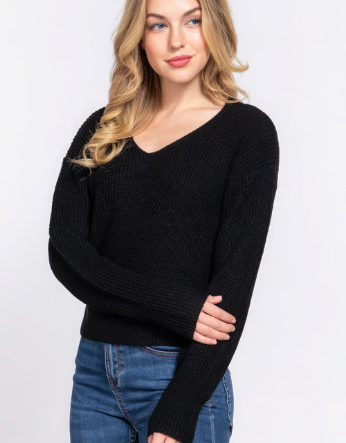 Load image into Gallery viewer, Dolman Slv Strappy Open Back Sweater
