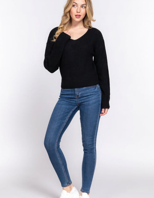 Load image into Gallery viewer, Dolman Slv Strappy Open Back Sweater
