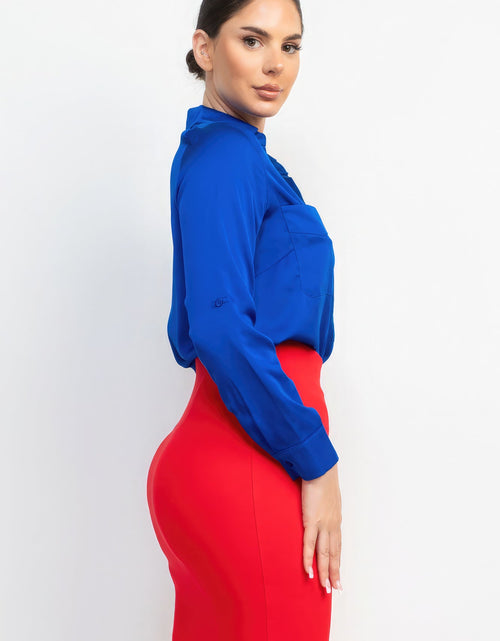 Load image into Gallery viewer, Button-down Pocketed Collared Top
