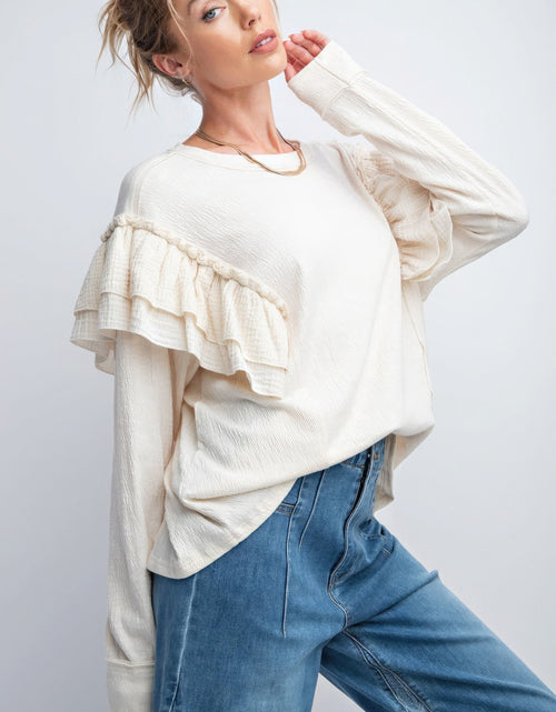 Load image into Gallery viewer, Double Ruffle Sleeves Top
