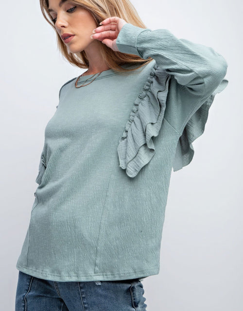 Load image into Gallery viewer, Double Ruffle Sleeves Top
