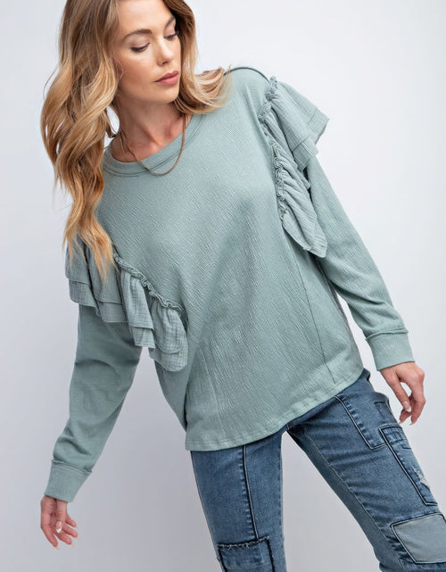 Load image into Gallery viewer, Double Ruffle Sleeves Top
