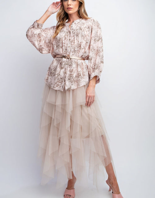 Load image into Gallery viewer, 3/4 Sleeves Crepe Button Down Printed Top
