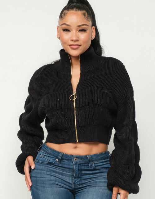Load image into Gallery viewer, Michelin Sweater Top W/ Front Zipper
