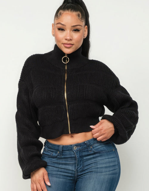 Load image into Gallery viewer, Michelin Sweater Top W/ Front Zipper
