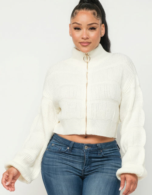 Load image into Gallery viewer, Sweater Top W/ Front Zipper
