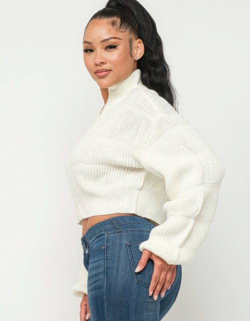 Load image into Gallery viewer, Sweater Top W/ Front Zipper
