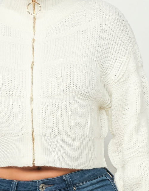 Load image into Gallery viewer, Sweater Top W/ Front Zipper
