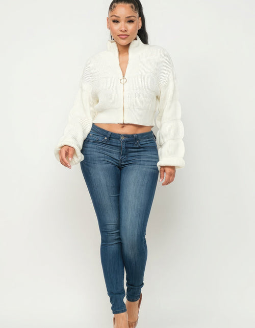Load image into Gallery viewer, Sweater Top W/ Front Zipper
