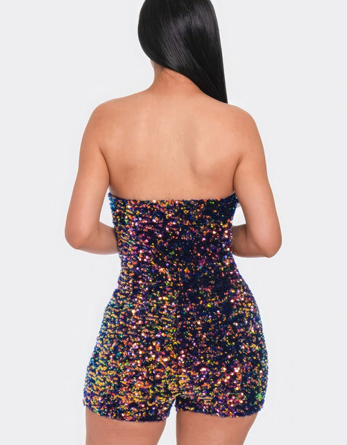 Load image into Gallery viewer, Multi Sequins Tube Top Romper
