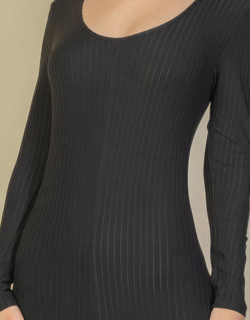 Load image into Gallery viewer, Ribbed Scoop Neck Long Sleeve Jumpsuit
