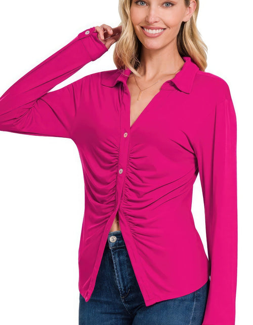 Load image into Gallery viewer, Stretchy Ruched Shirt
