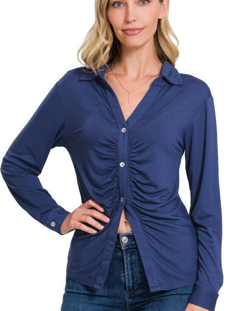 Load image into Gallery viewer, Stretchy Ruched Shirt
