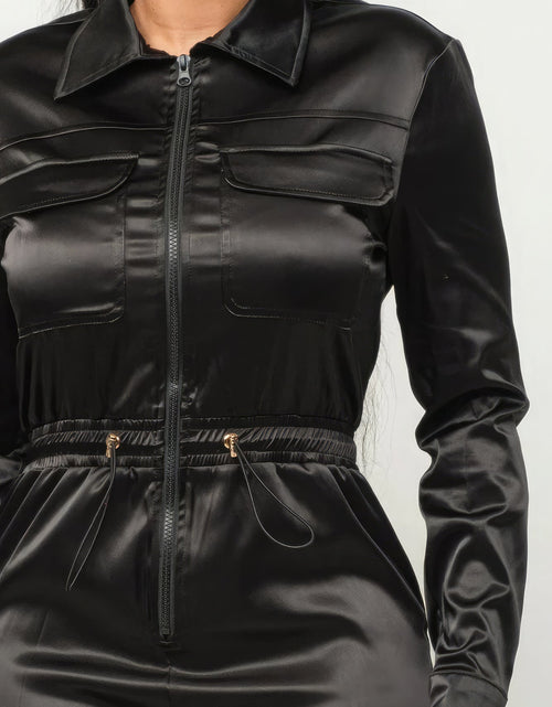 Load image into Gallery viewer, Front Zipper Pockets Top And Pants Jumpsuit

