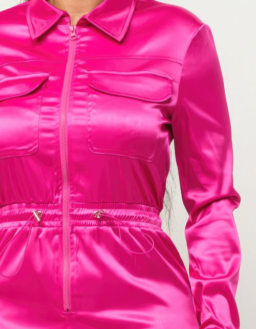 Load image into Gallery viewer, Front Zipper Pockets Top And Pants Jumpsuit
