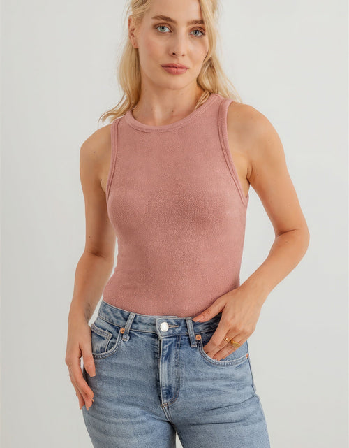Load image into Gallery viewer, Mauve Knit Sleeveless Bodysuit
