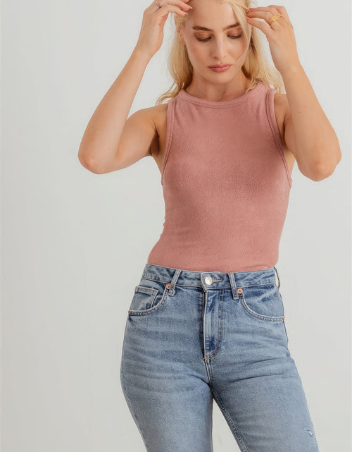 Load image into Gallery viewer, Mauve Knit Sleeveless Bodysuit
