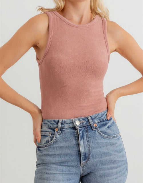Load image into Gallery viewer, Mauve Knit Sleeveless Bodysuit
