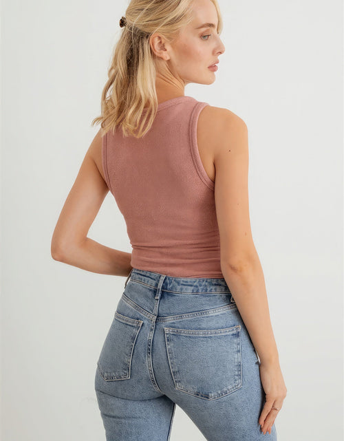 Load image into Gallery viewer, Mauve Knit Sleeveless Bodysuit
