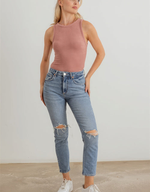 Load image into Gallery viewer, Mauve Knit Sleeveless Bodysuit
