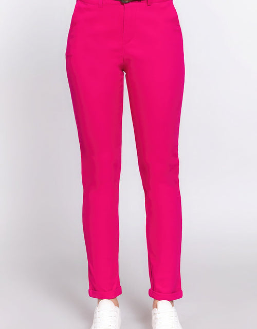 Load image into Gallery viewer, Cotton-span Twill Belted Long Pants
