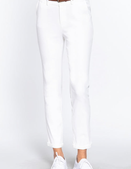 Load image into Gallery viewer, Cotton-span Twill Belted Long Pants

